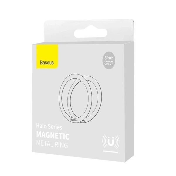 Пластина BASEUS Halo Series Magnetic Metal Ring для магнітного тримача（2pcs/pack）Silver PCCH000012 фото