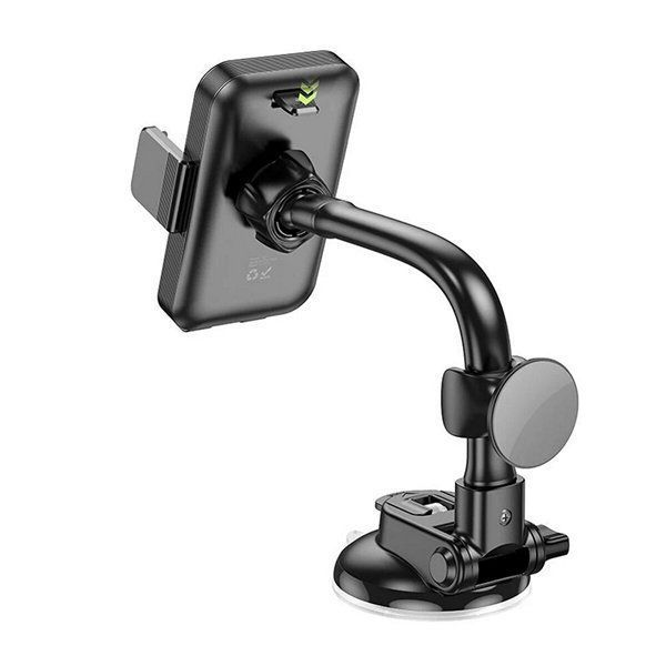 Автотримач HOCO механічний H27 Rock push-type, center console Black gray 6942007608923 фото
